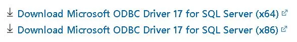 Download ODBC 17 for SQL Server