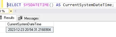 SYSDATETIME() Function