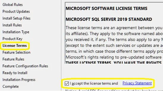 SQL Server 2019 License Terms