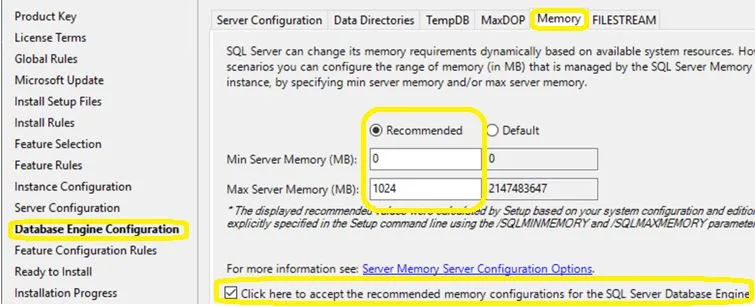 SQL Server 2019 Memory Configuration