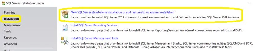 SQL Server 2019 Standalone Installation