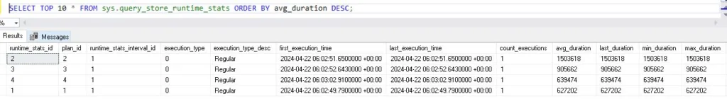 Track Query Performance in Query Store