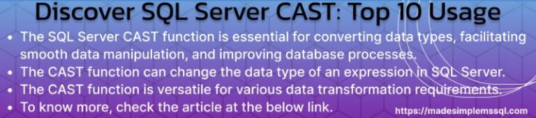 Discover SQL Server CAST: Top 10 Usage - MadeSimpleMSSQL