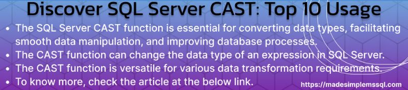 Discover SQL Server CAST Function