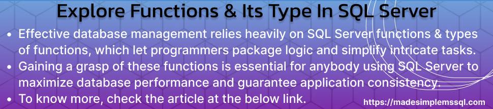 Types Of Functions In SQL Server