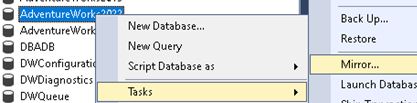 Mirroring on a Database