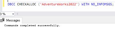 How to execute DBCC CHECKALLOC command in SQL Server