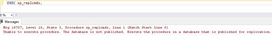 sp_replcmds error