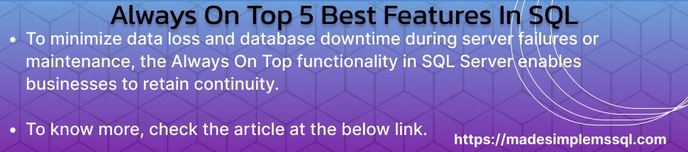 Always On Top 5 Best Features In SQL Server