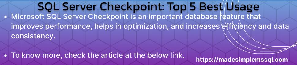 SQL Server Checkpoint: Top 5 Best Usage