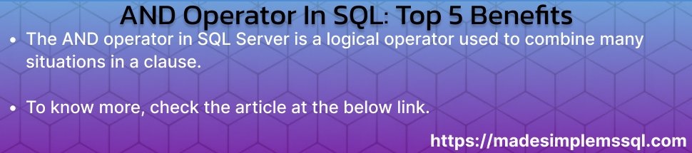AND Operator in SQL